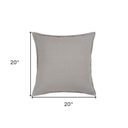 20" Gray Cotton Throw Pillow