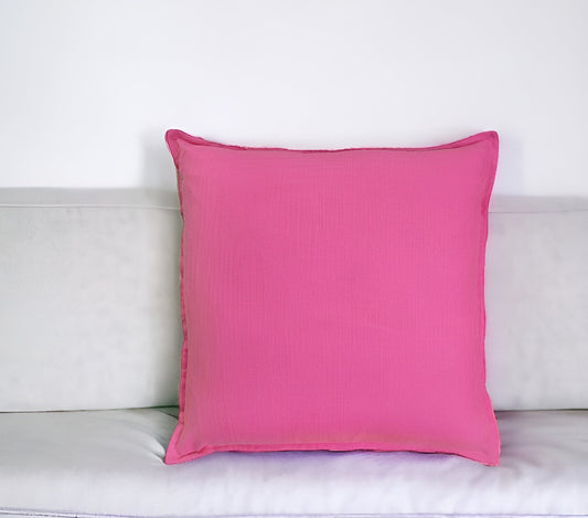 20" Hot Pink Cotton Throw Pillow FurniFindUSA