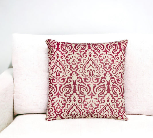 22" Red and White Cotton Throw Pillow FurniFindUSA