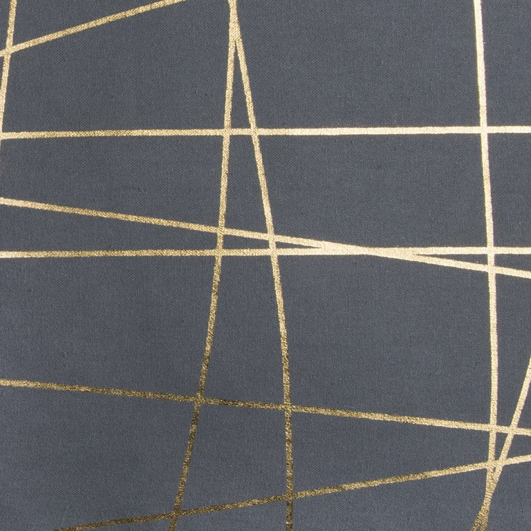 20" Gray and Gold Abstract Linework Cotton Throw Pillow FurniFindUSA