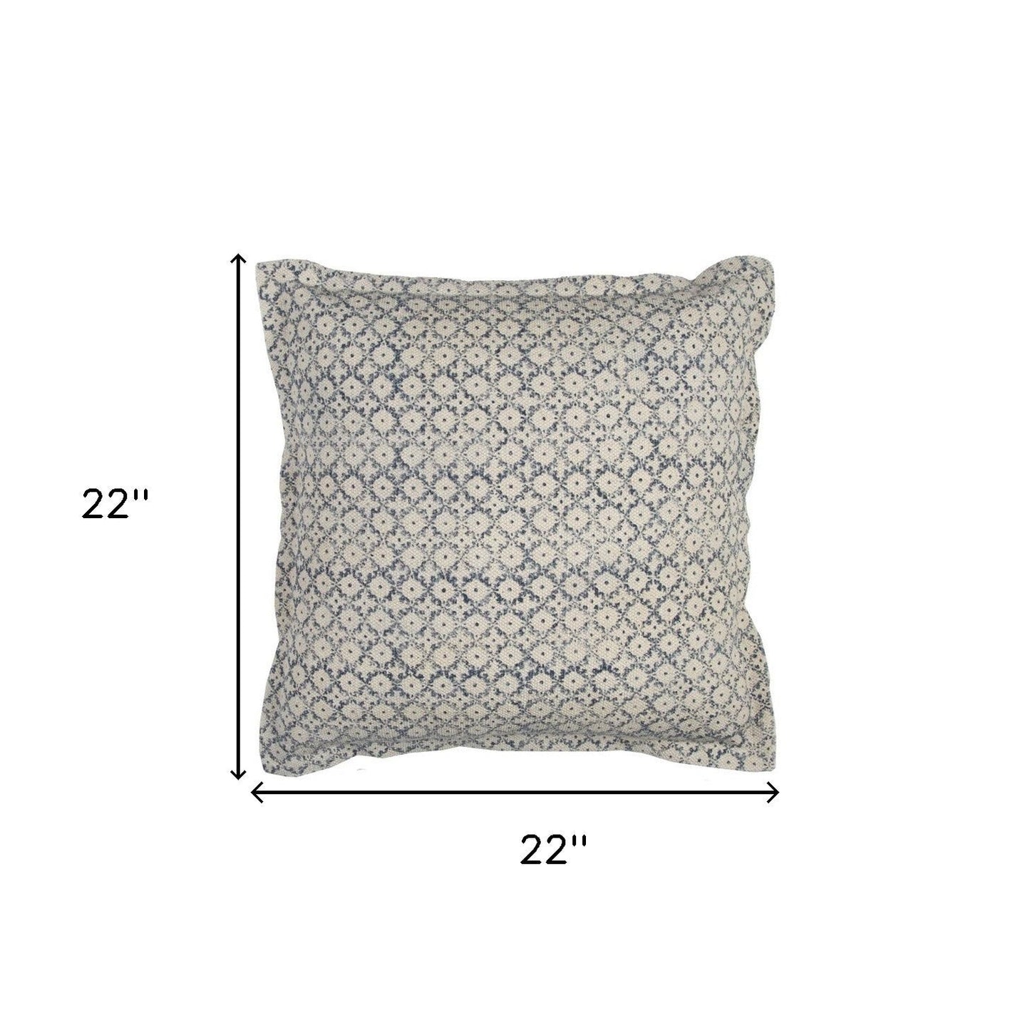 Blue Beige Distressed Block Throw Pillow FurniFindUSA