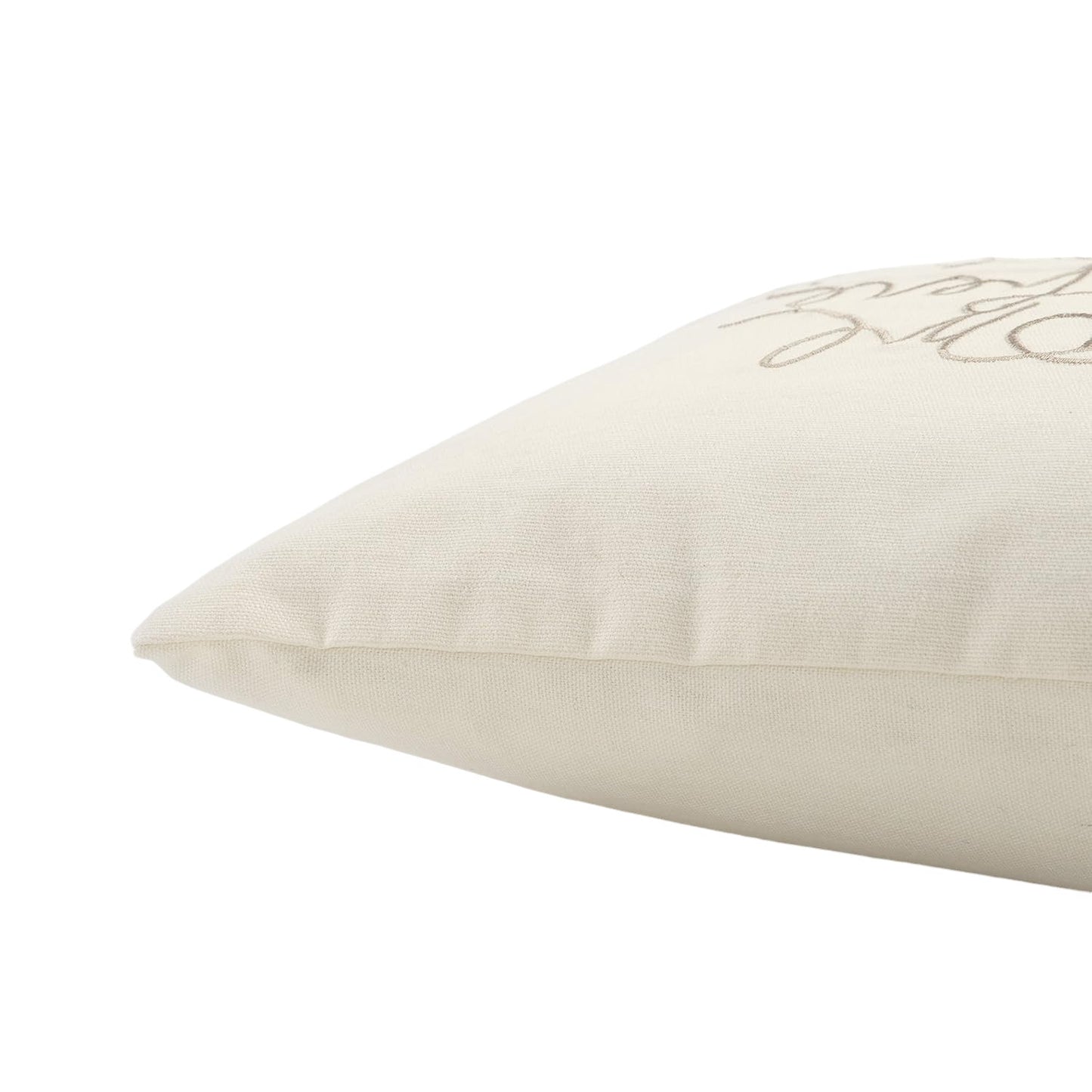 11" X 21" Ivory Home is Where the Heart Is Throw Pillow With Embroidery FurniFindUSA