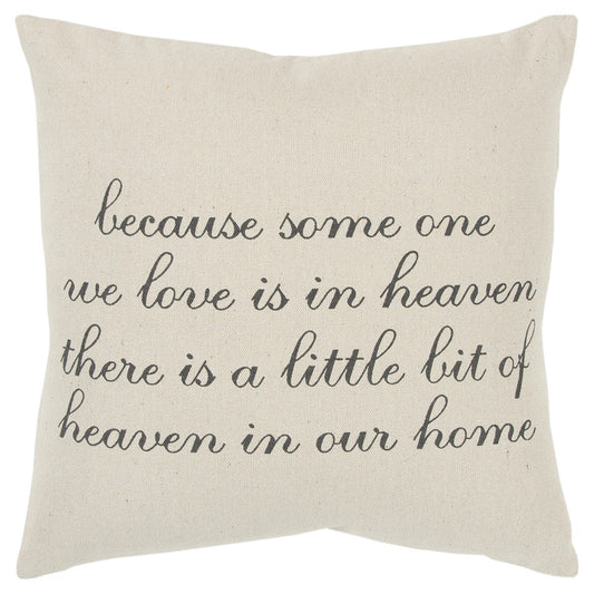 20" Natural and Gray Heaven In Our Home Cotton Throw Pillow FurniFindUSA