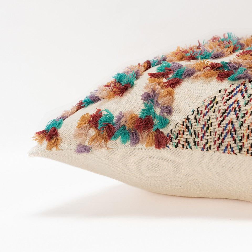 Multicolored Chevron Diagonal Panel Throw Pillow FurniFindUSA