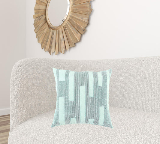 Aqua Blue Dimensional Pattern Play Throw Pillow FurniFindUSA