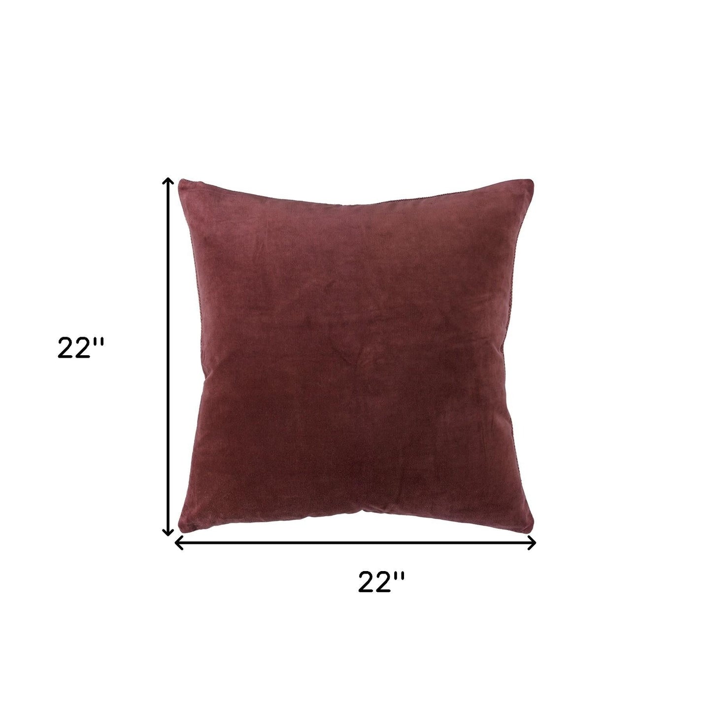 22" Rust Cotton Velvet Throw Pillow FurniFindUSA