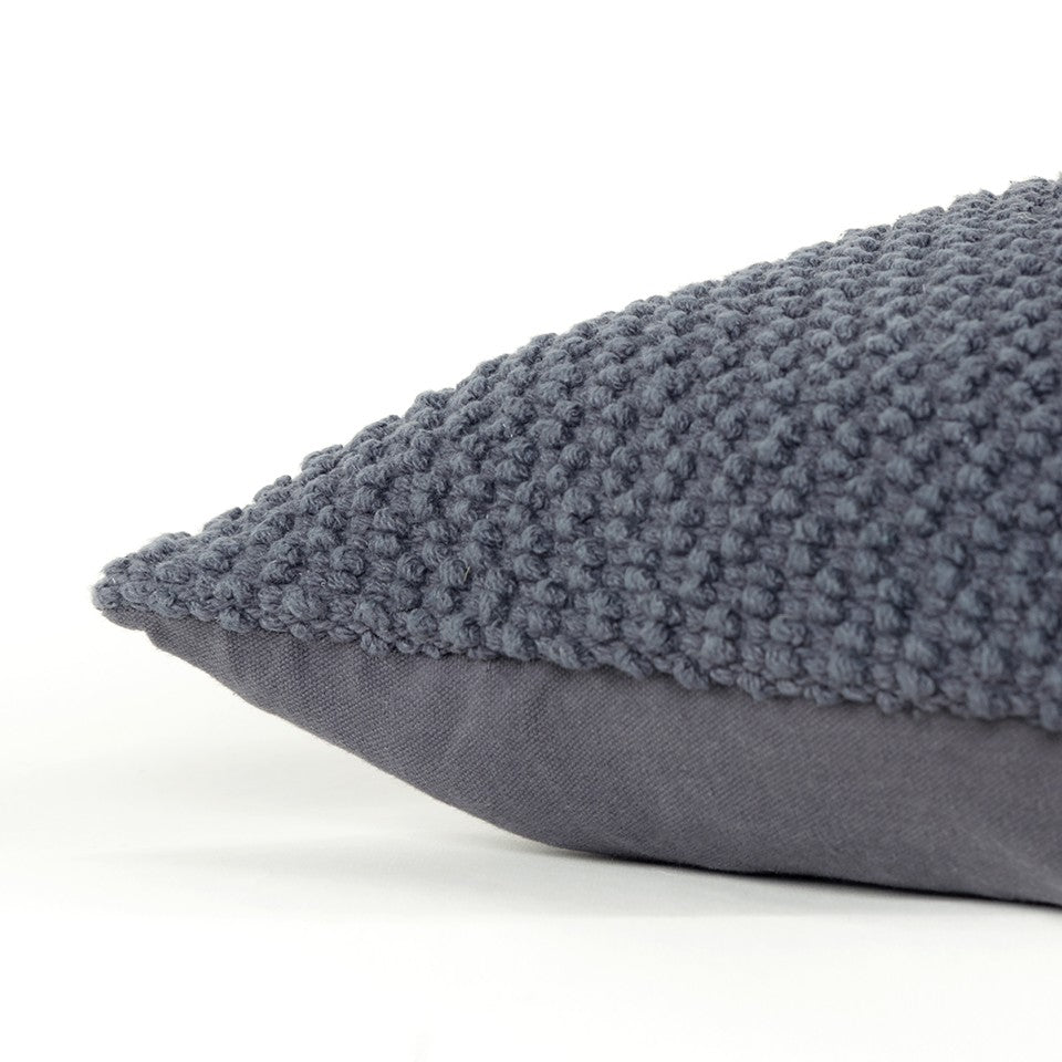 Dark Gray Nubby Textured Modern Throw Pillow FurniFindUSA