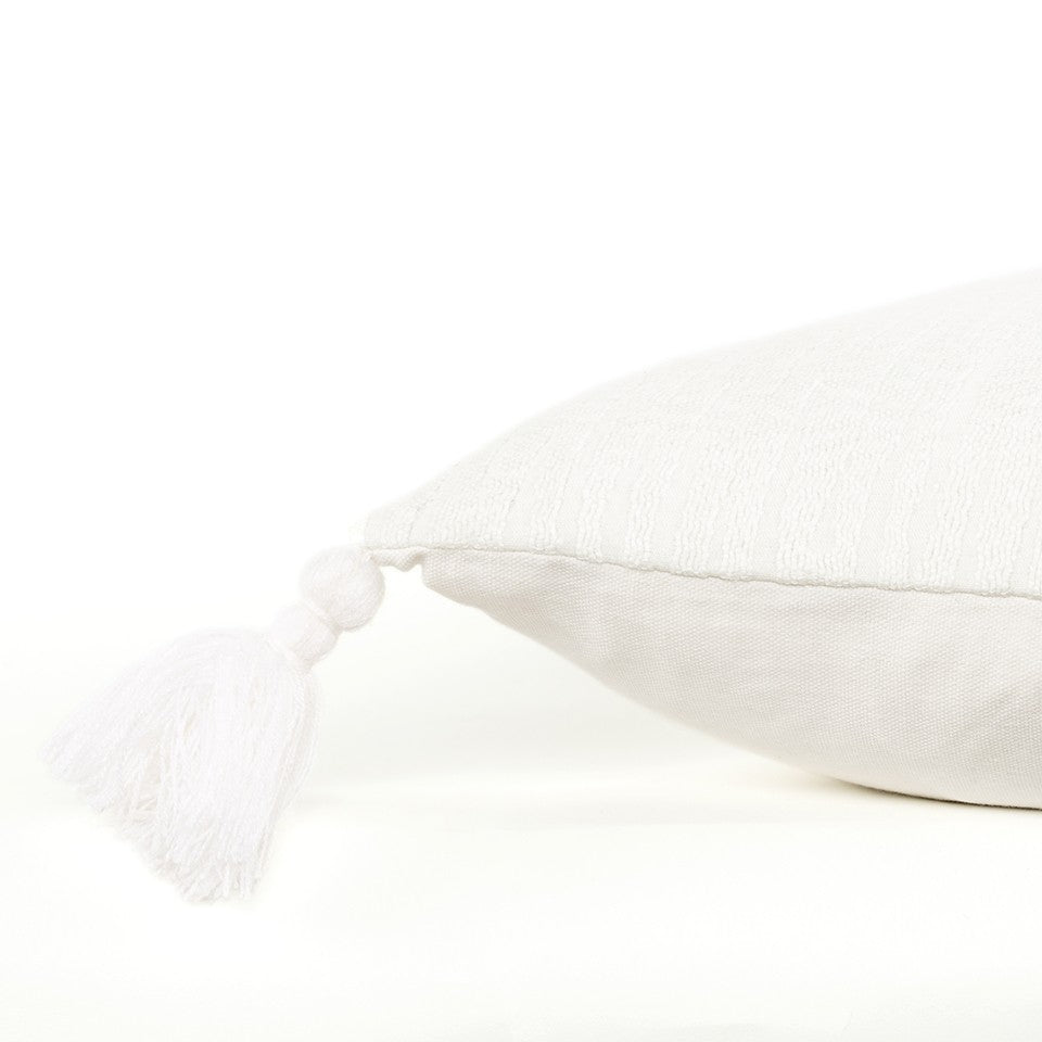 20" White Tonal Abstract Stripe Throw Pillow FurniFindUSA