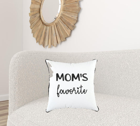 Black and White Moms Favorite Modern Throw Pillow FurniFindUSA