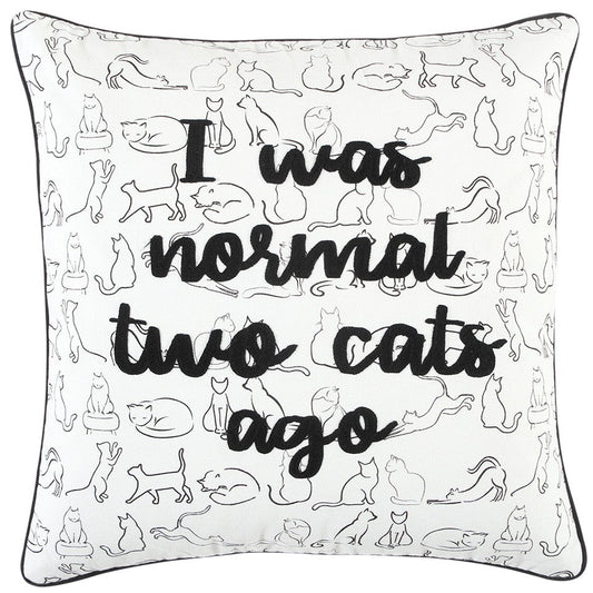 Black and White Cat Postures Throw Pillow FurniFindUSA