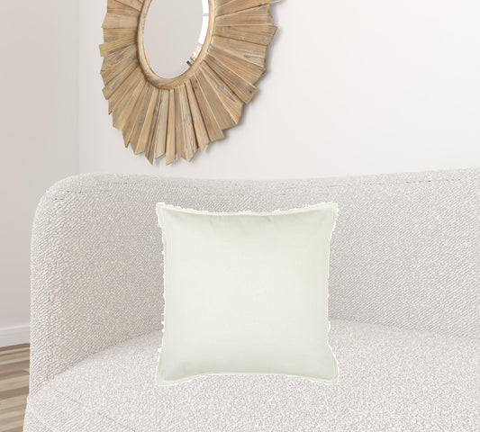 Ivory Solid Light Textured Modern Throw Pillow FurniFindUSA