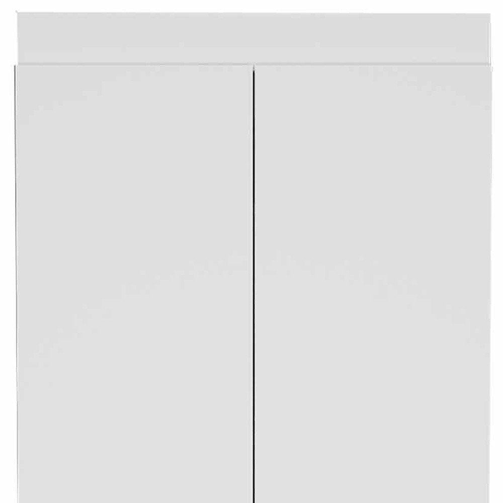 63” Classic White Pantry Cabinet with Two Full Size Doors HomeRoots