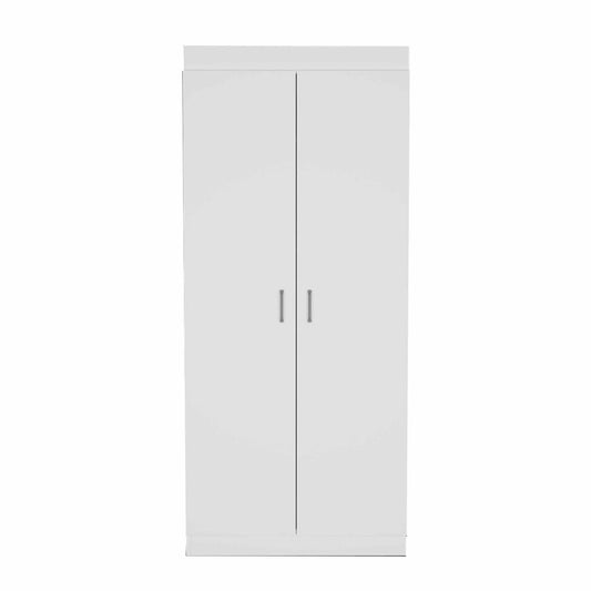 63” Classic White Pantry Cabinet with Two Full Size Doors HomeRoots