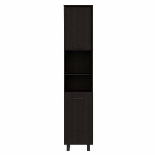 79" Modern Black Pantry Cabinet with Five Shelves HomeRoots