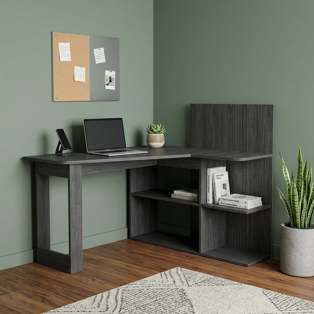 48" Gray L Shape Computer Desk HomeRoots