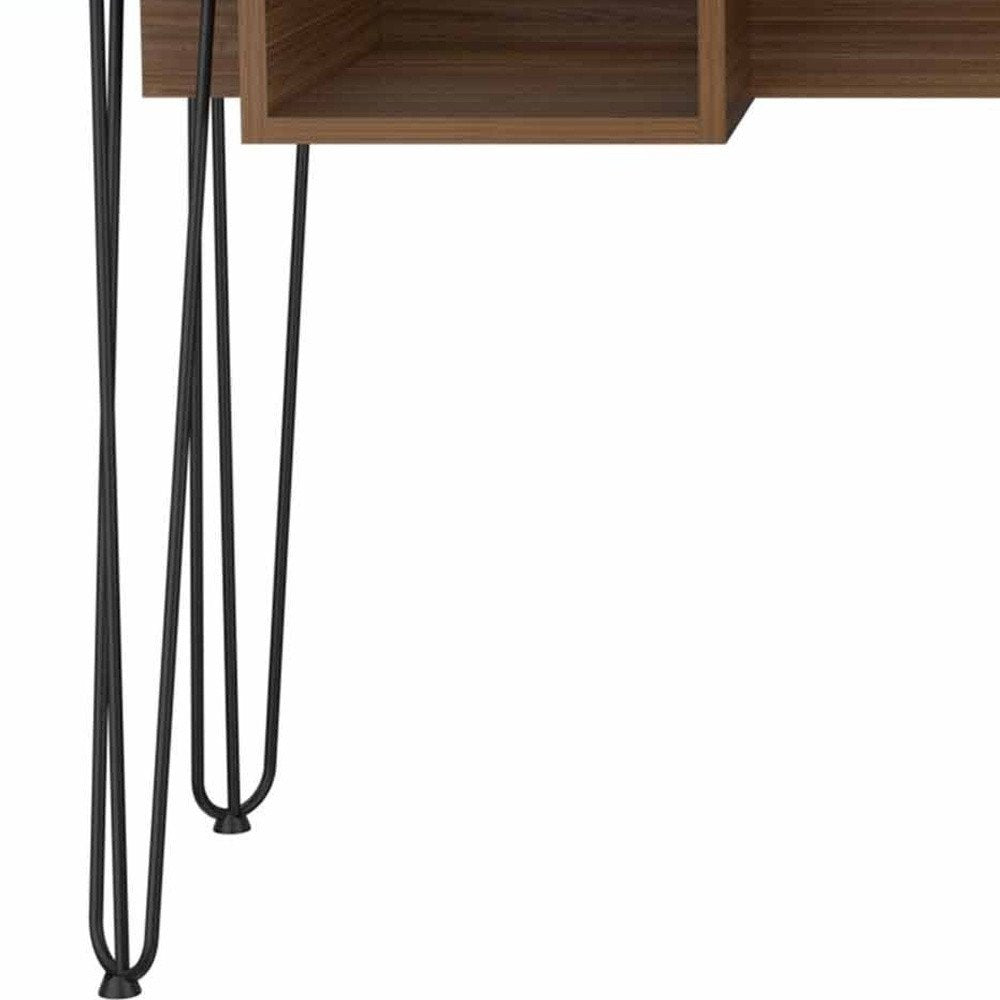 55" Brown and Black Computer Desk HomeRoots