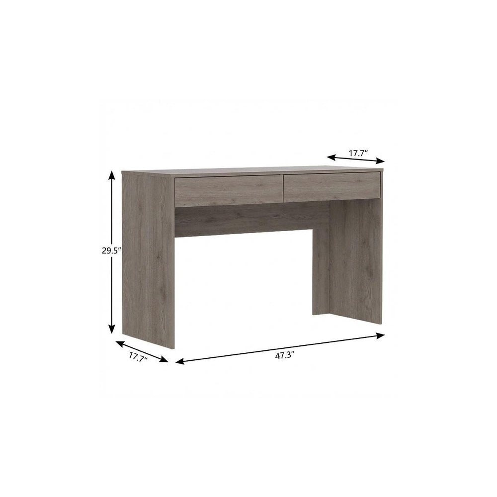 47" Light Gray Computer Desk With Two Drawers HomeRoots