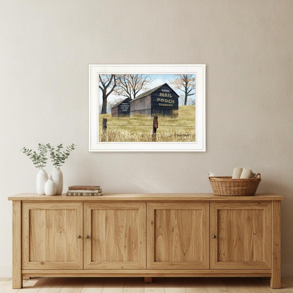 Treat Yourself Mail Pouch Barn 1 White Framed Print Wall Art HomeRoots