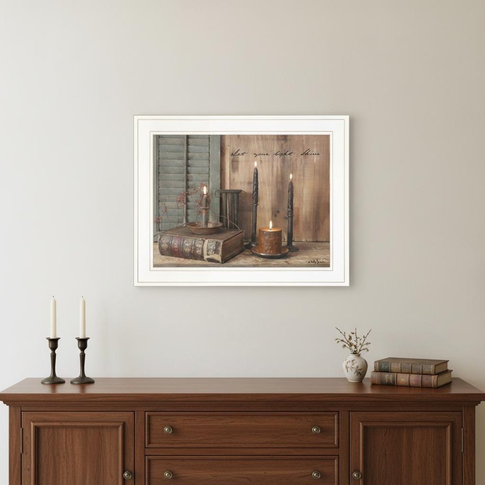 Let Your Light Shine 1 White Framed Print Wall Art HomeRoots