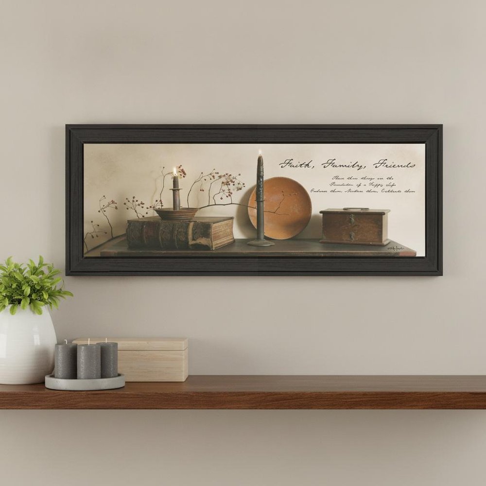 Faith Family and Friends Black Framed Print Wall Art HomeRoots