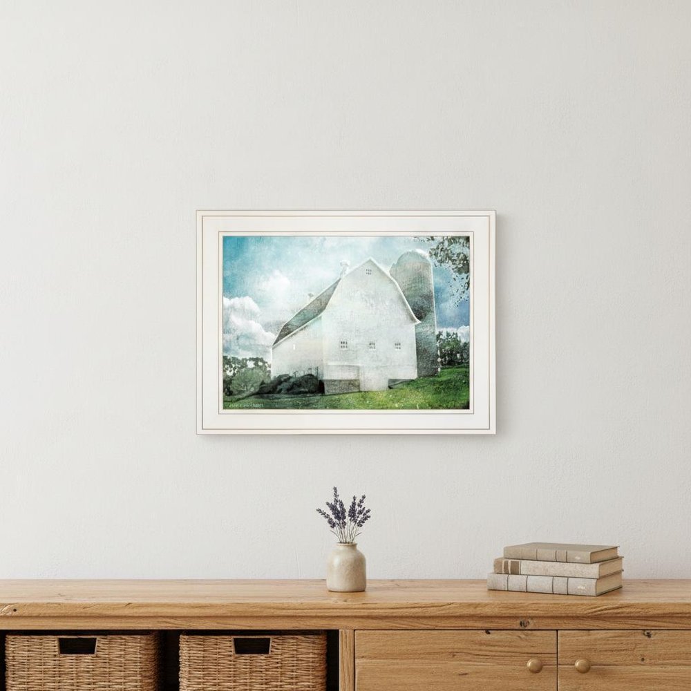 White Barn 1 White Framed Print Wall Art HomeRoots