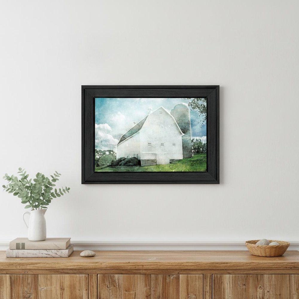 White Barn 2 Black Framed Print Wall Art HomeRoots