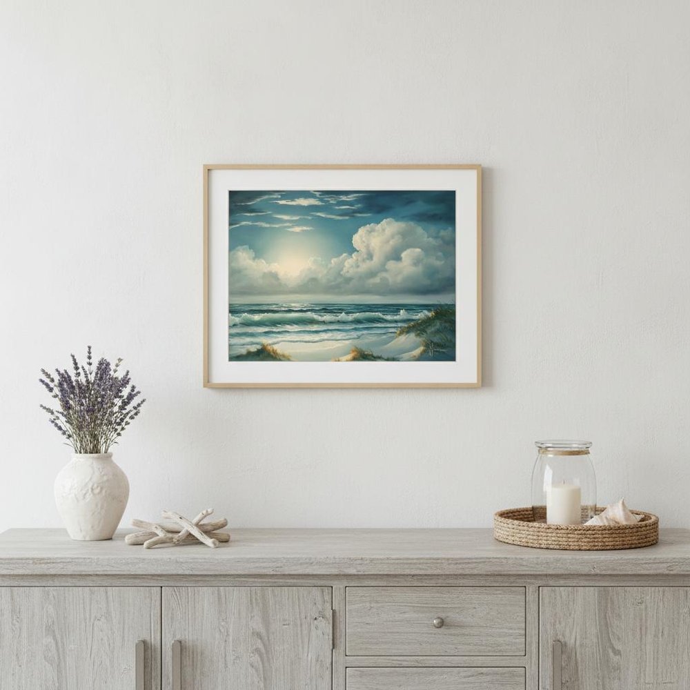 Moon Glow 1 White Framed Print Wall Art HomeRoots