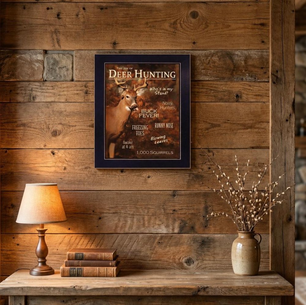 Joy of Hunting deer Black Framed Print Wall Art HomeRoots