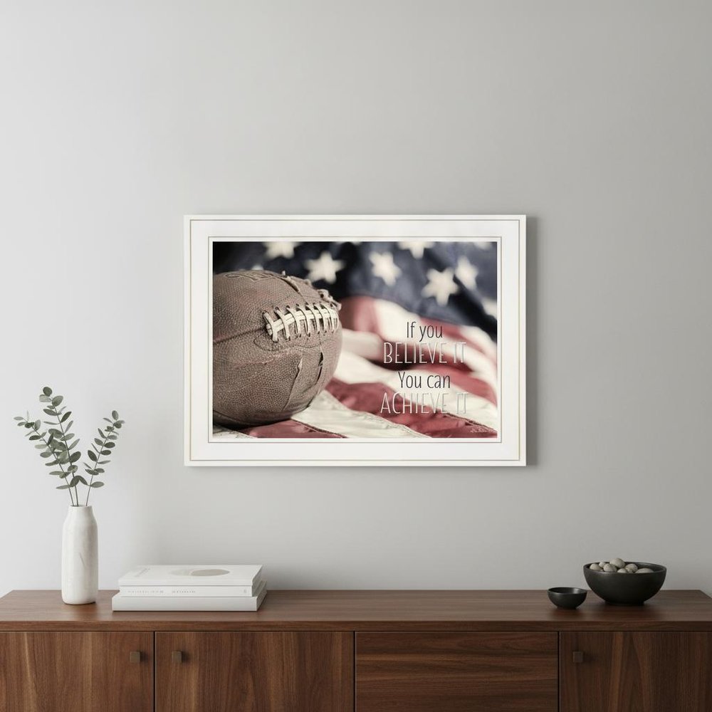 Football Believe It 1 White Framed Print Wall Art HomeRoots