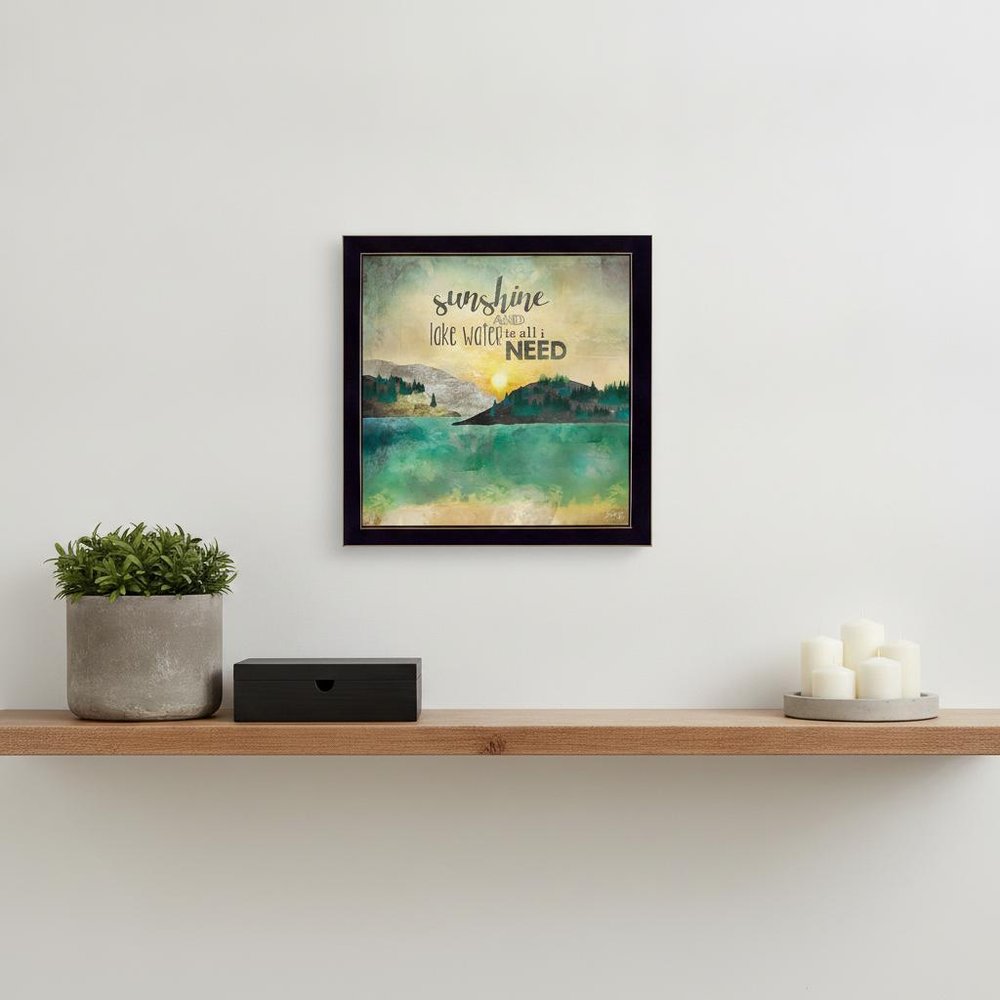 Sunshine and Lake Water 1 Black Framed Print Wall Art HomeRoots