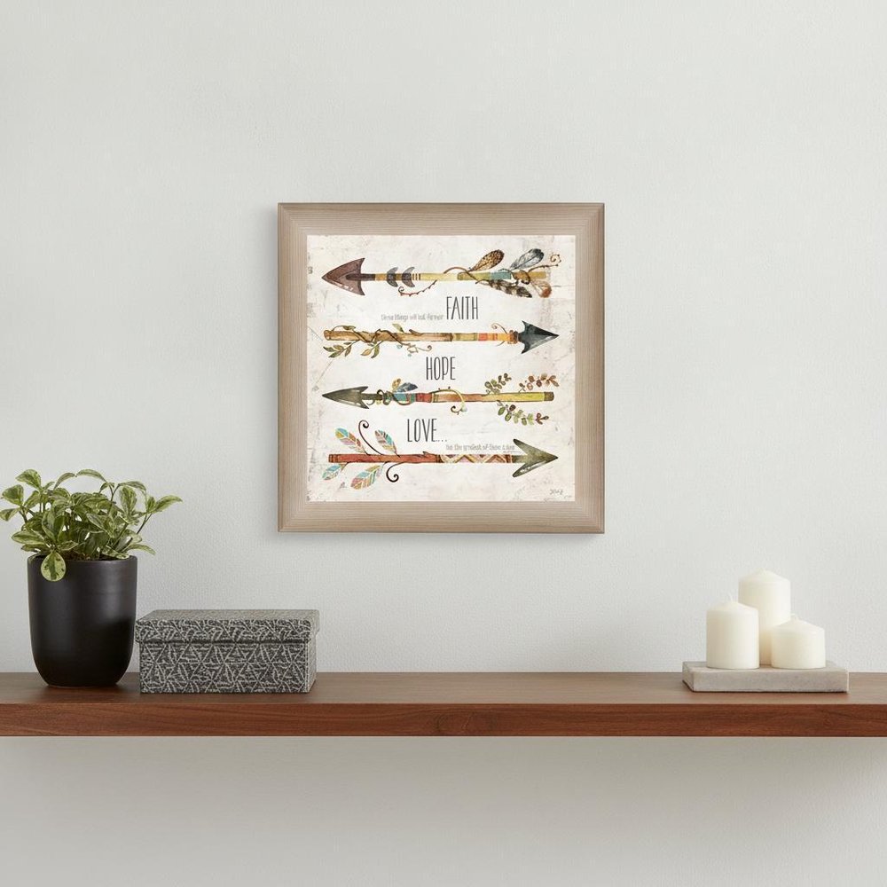 Faith Hope Love Brown Framed Print Wall Art HomeRoots