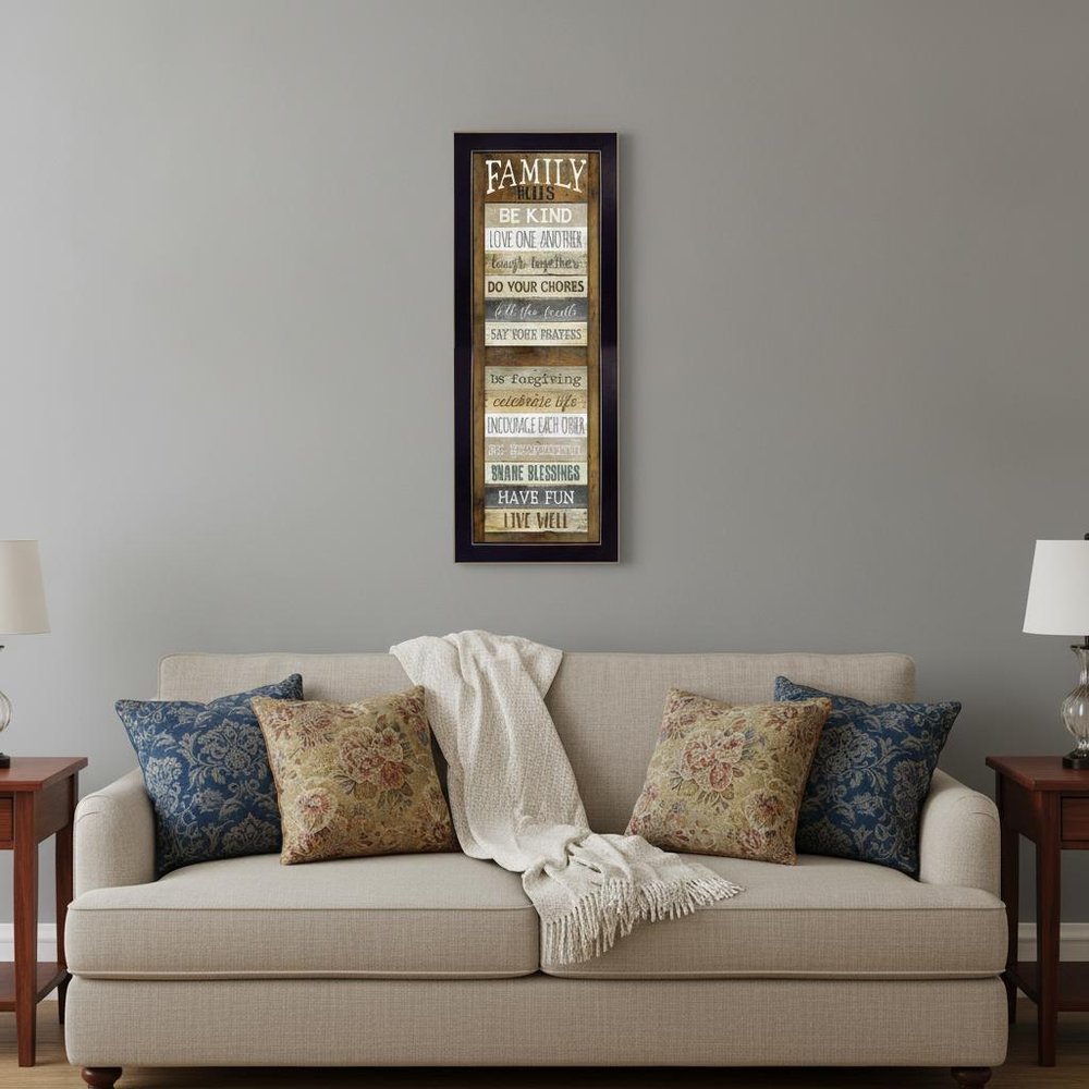 Family Rules Shutter 1 Black Framed Print Wall Art HomeRoots