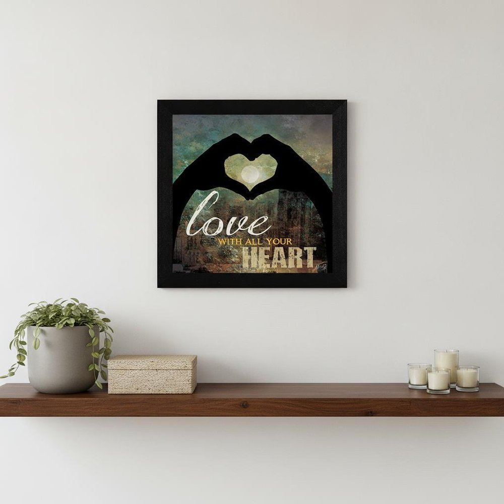 Love with all Your Heart 2 Black Framed Print Wall Art HomeRoots
