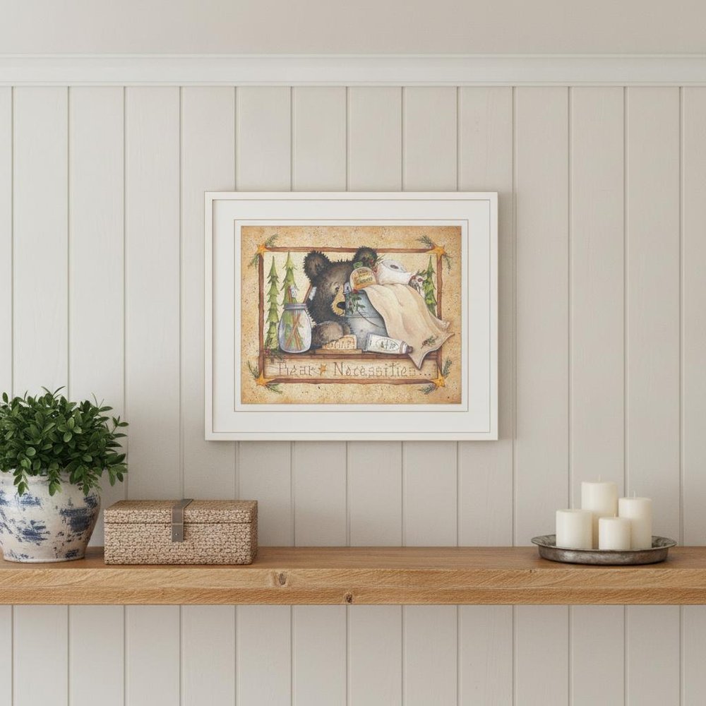 Bear Necessities 1 White Framed Print Bathroom Wall Art HomeRoots