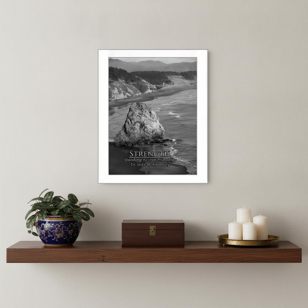 Strength 7 White Framed Print Wall Art HomeRoots