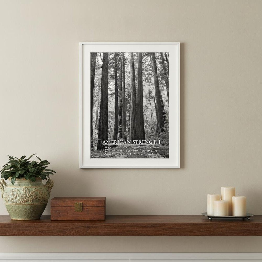 American Strength 6 White Framed Print Wall Art HomeRoots