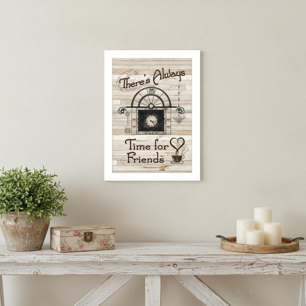 Time for Friends 4 White Framed Print Kitchen Wall Art HomeRoots