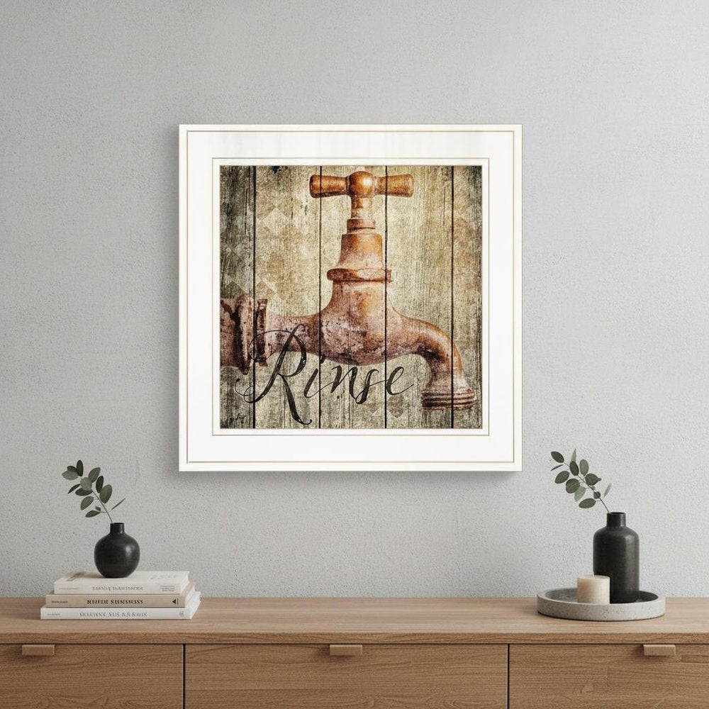 Rinse 1 White Framed Print Wall Art HomeRoots