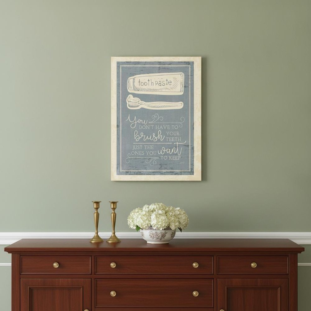 Brush Teeth 1 White Framed Print Wall Art HomeRoots