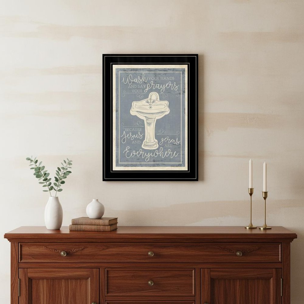 Wash Your Hands 8 Black Framed Print Bathroom Wall Art HomeRoots