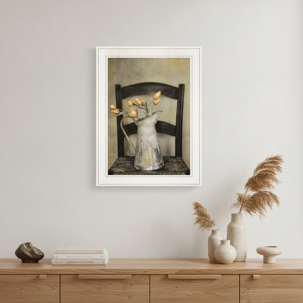 Golden Tulips 1 White Framed Print Wall Art HomeRoots