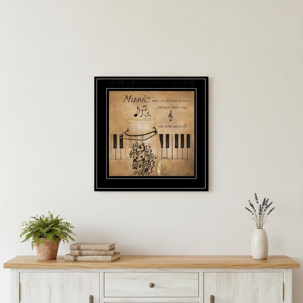 Music 2 Black Framed Print Wall Art HomeRoots
