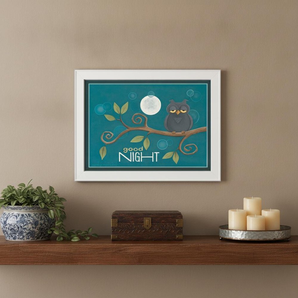 Good Night White Framed Print Wall Art HomeRoots