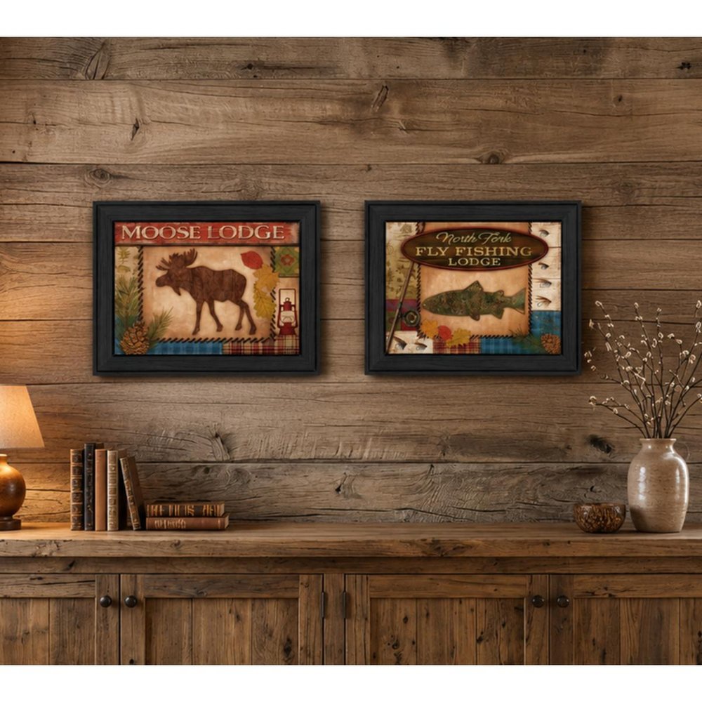 Set Of Two Lodge I Black Framed Print Wall Art HomeRoots