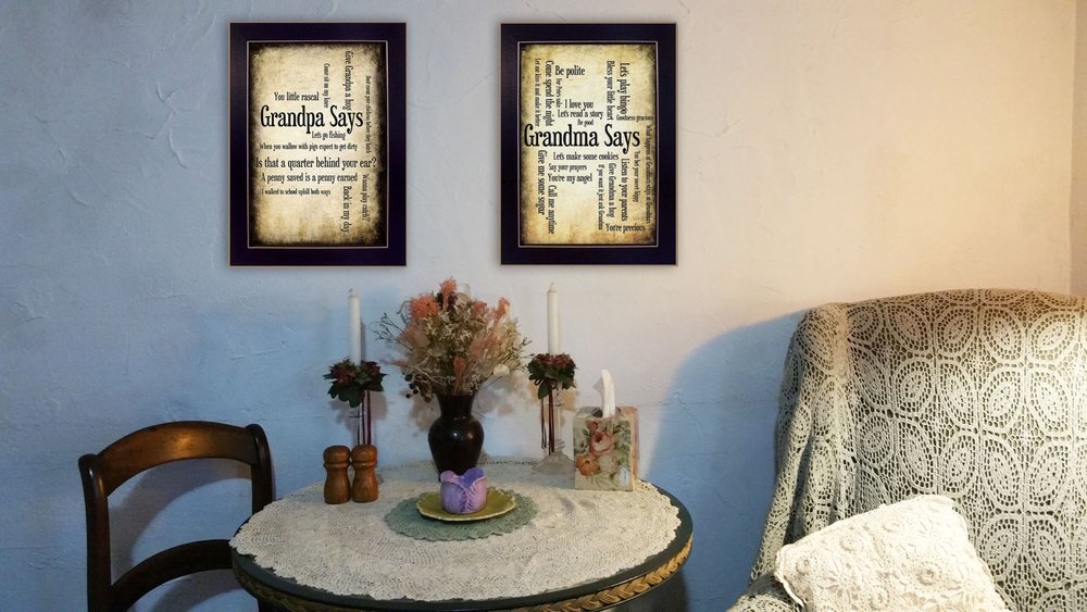 Set Of Two Grandparents Black Framed Print Wall Art HomeRoots