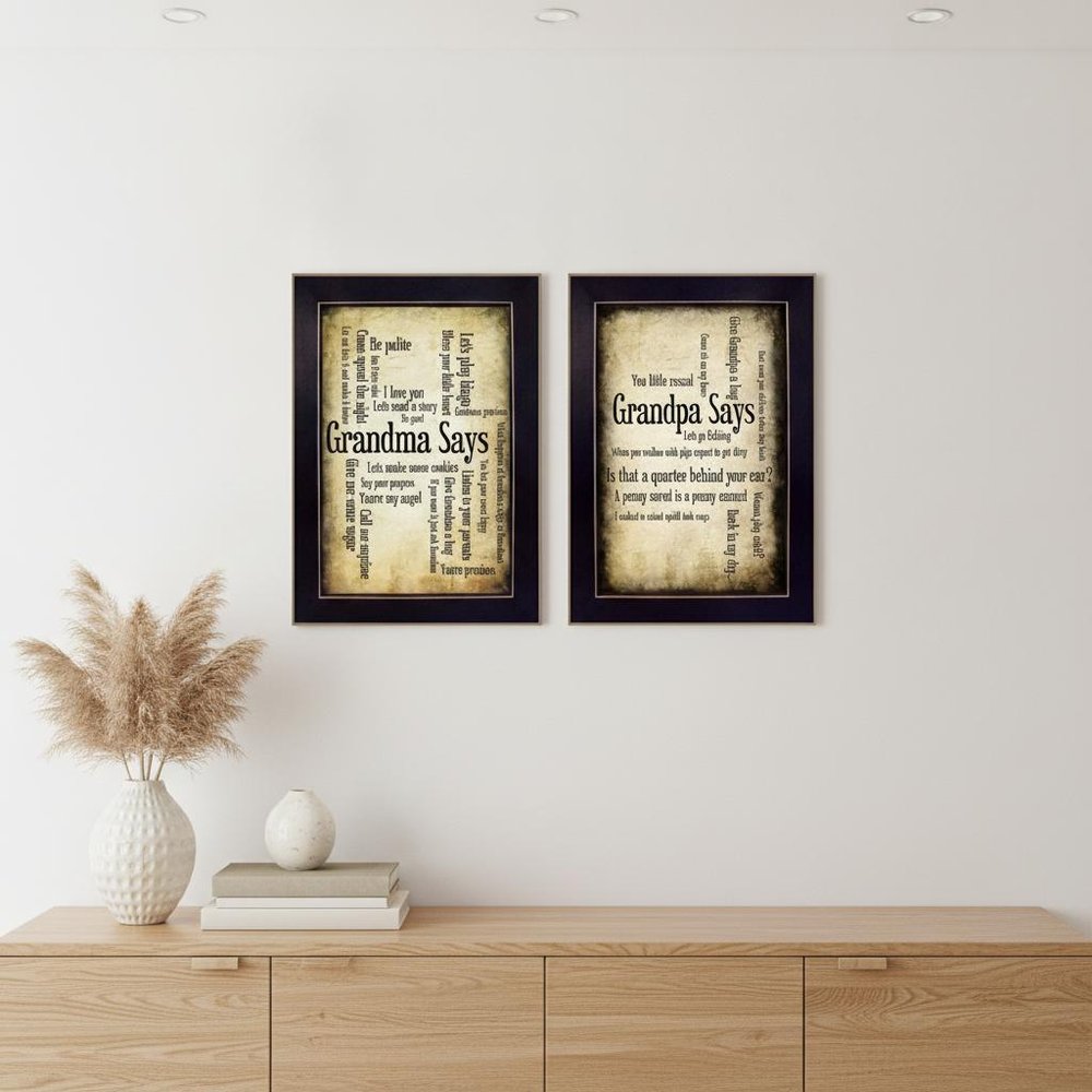 Set Of Two Grandparents Black Framed Print Wall Art HomeRoots