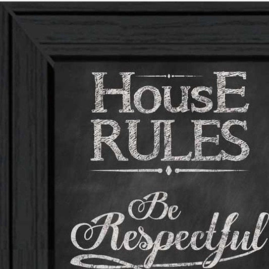 Set Of Two Family and House Rules Black Framed Print Wall Art HomeRoots