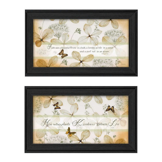 Set Of Two Plant Kindness Black Framed Print Wall Art HomeRoots