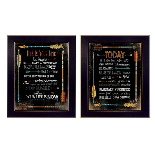Set Of Two Arrows II Black Framed Print Wall Art HomeRoots