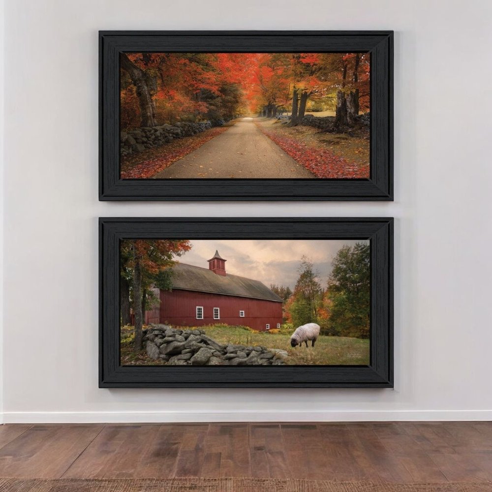 Set Of Two October Lane Black Framed Wall Art